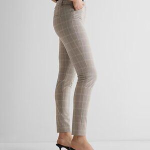 Express Gray & Pink Plaid Trousers